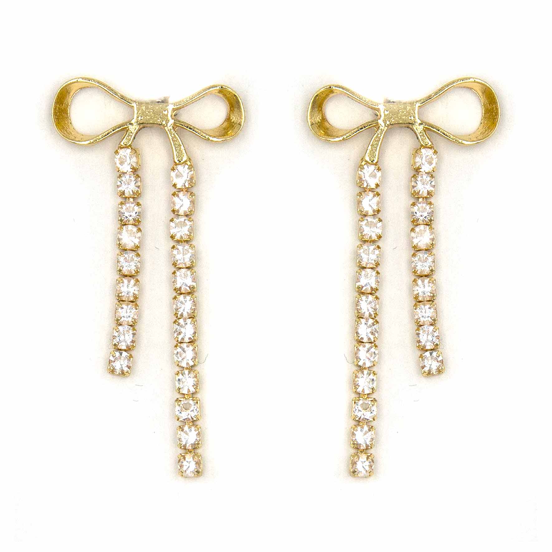 Palestro Milano Orecchini Fiocchettini Gold con zirconi