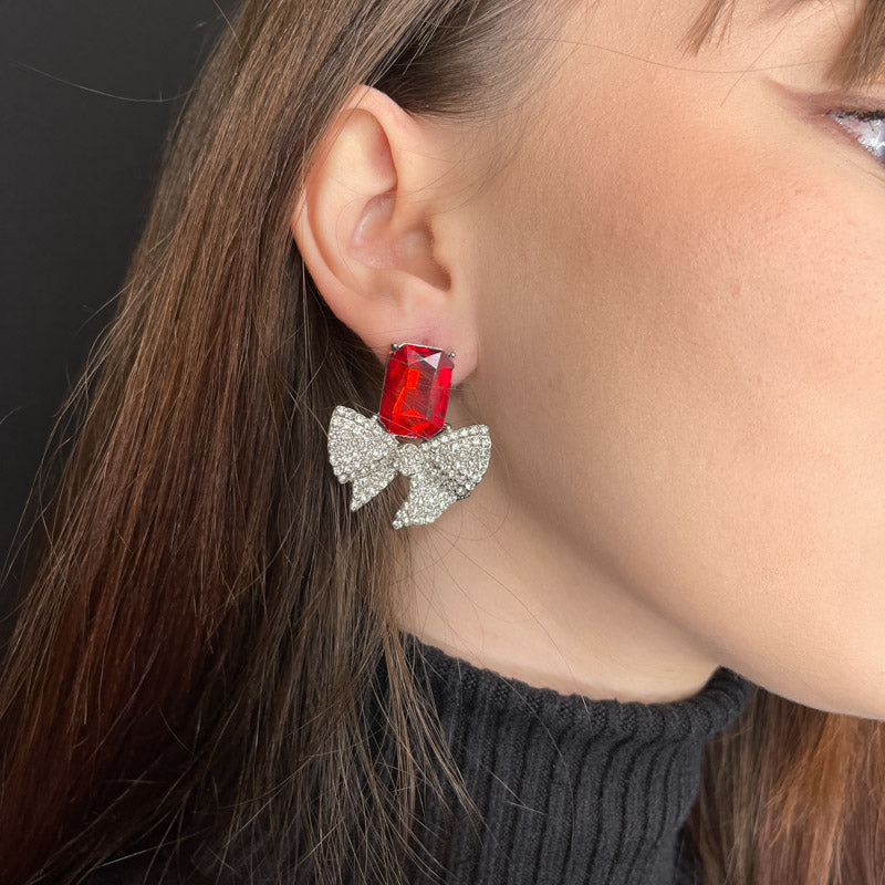 Palestro Milano Orecchini Fiocchetto con Pietra di Cristallo