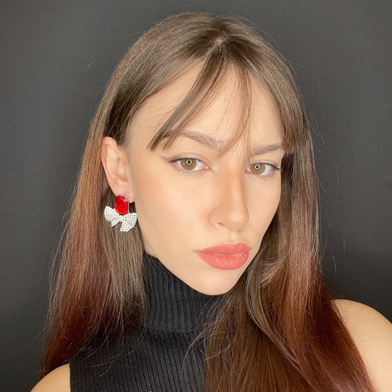 Palestro Milano Orecchini Fiocchetto con Pietra di Cristallo