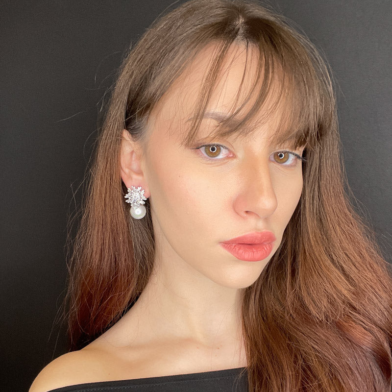 Palestro Milano Orecchini Fiocco di Neve perla