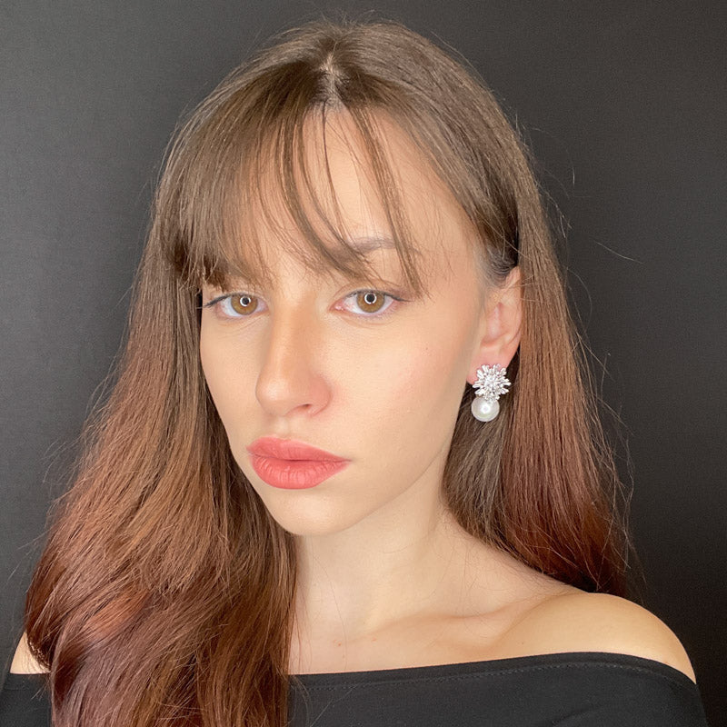 Palestro Milano Orecchini Fiocco di Neve perla