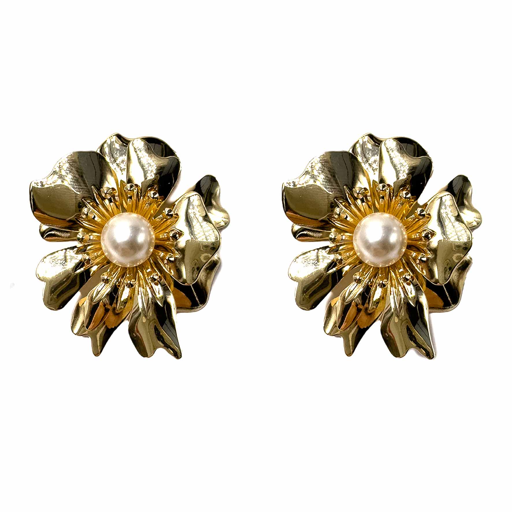 Palestro Milano Orecchini Fiore Big Gold Lucido