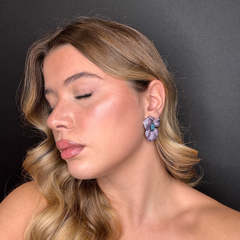 Palestro Milano Orecchini Fiore Misterioso di Pavè