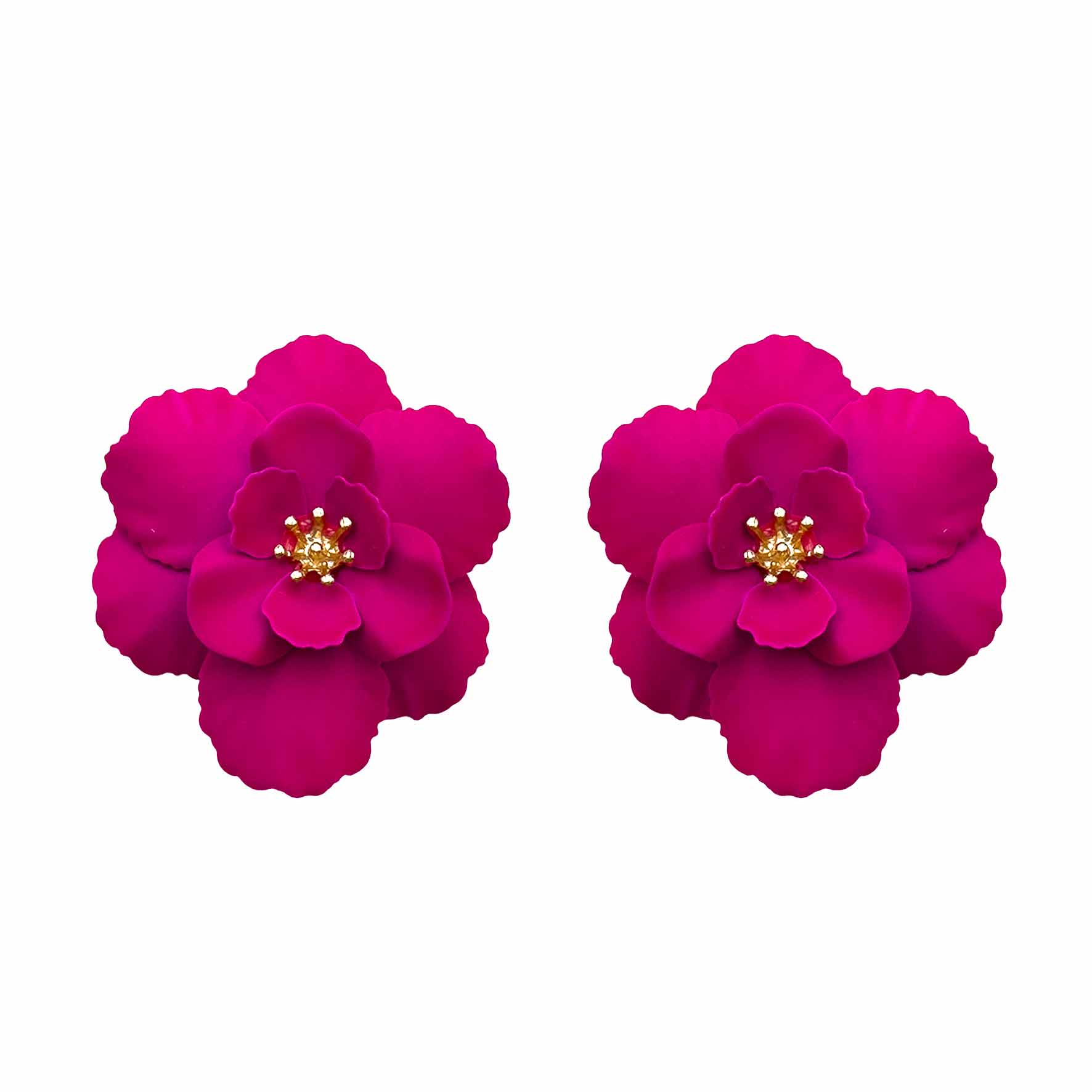 Palestro Milano Orecchini Fucsia Camelia Big