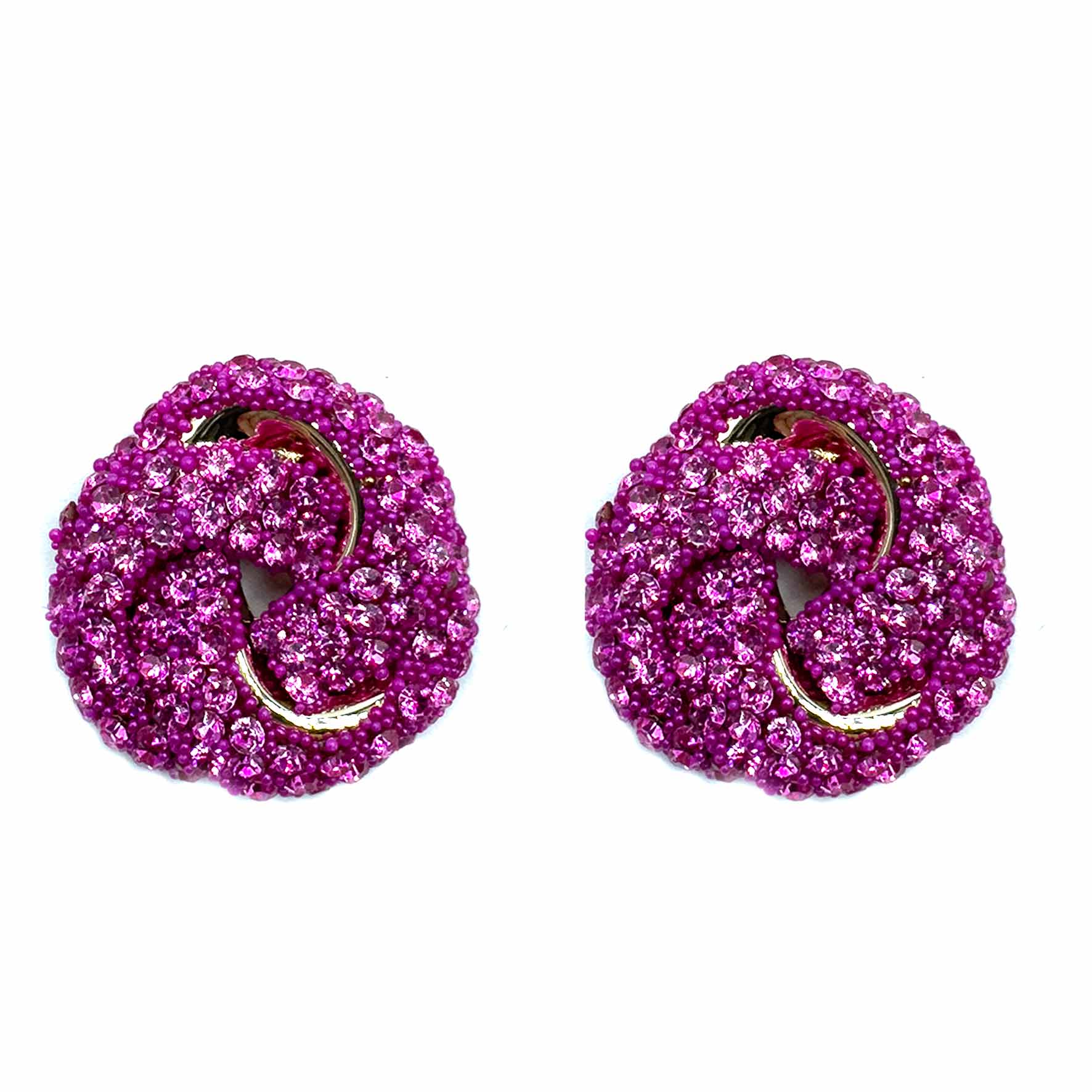 Palestro Milano Orecchini Fucsia Nodo di zirconi