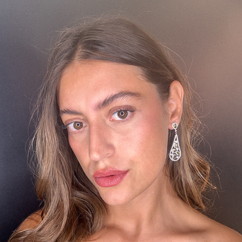 Palestro Milano Orecchini Gocce di Pavè e Pietre Preziose