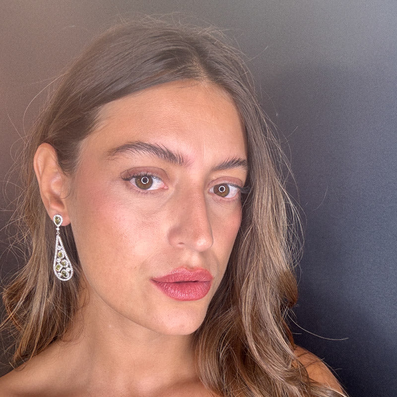 Palestro Milano Orecchini Gocce di Pavè e Pietre Preziose