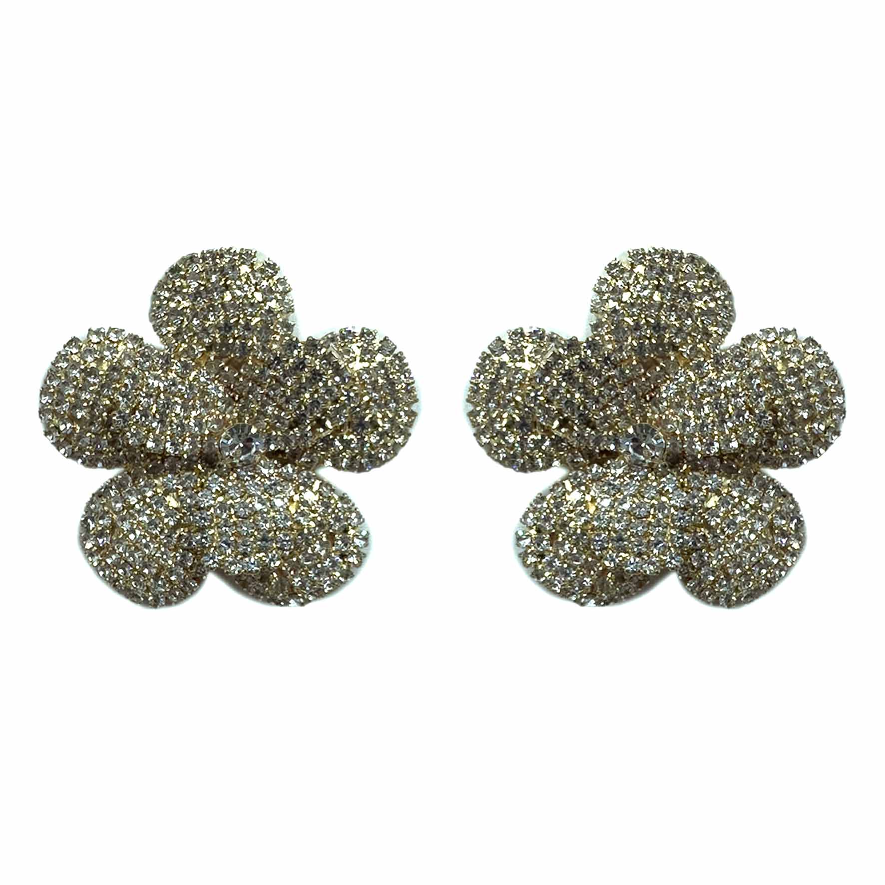 Palestro Milano Orecchini Gold cristallo Fiore splendente di zirconi