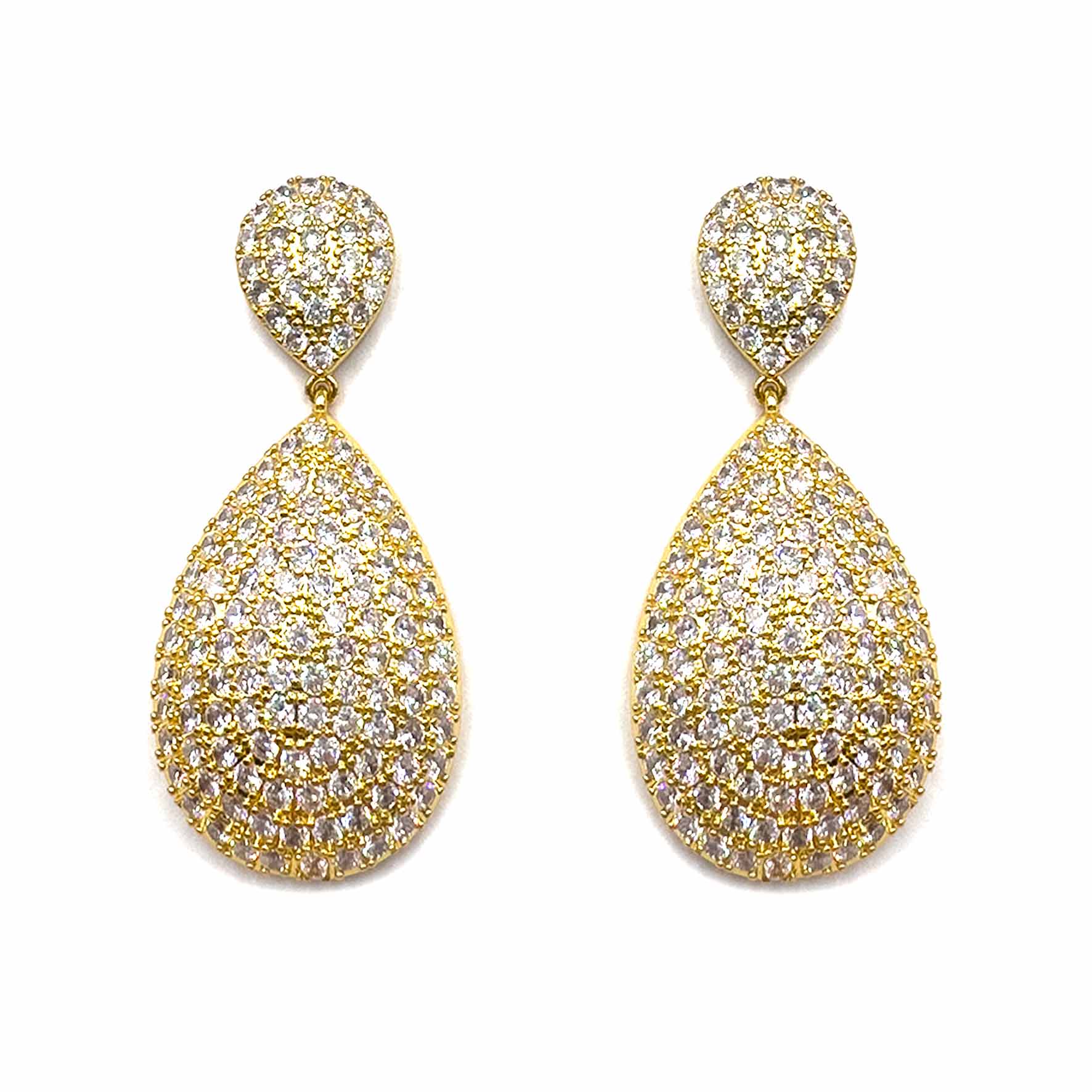 Palestro Milano Orecchini Gold Goccia di pavè