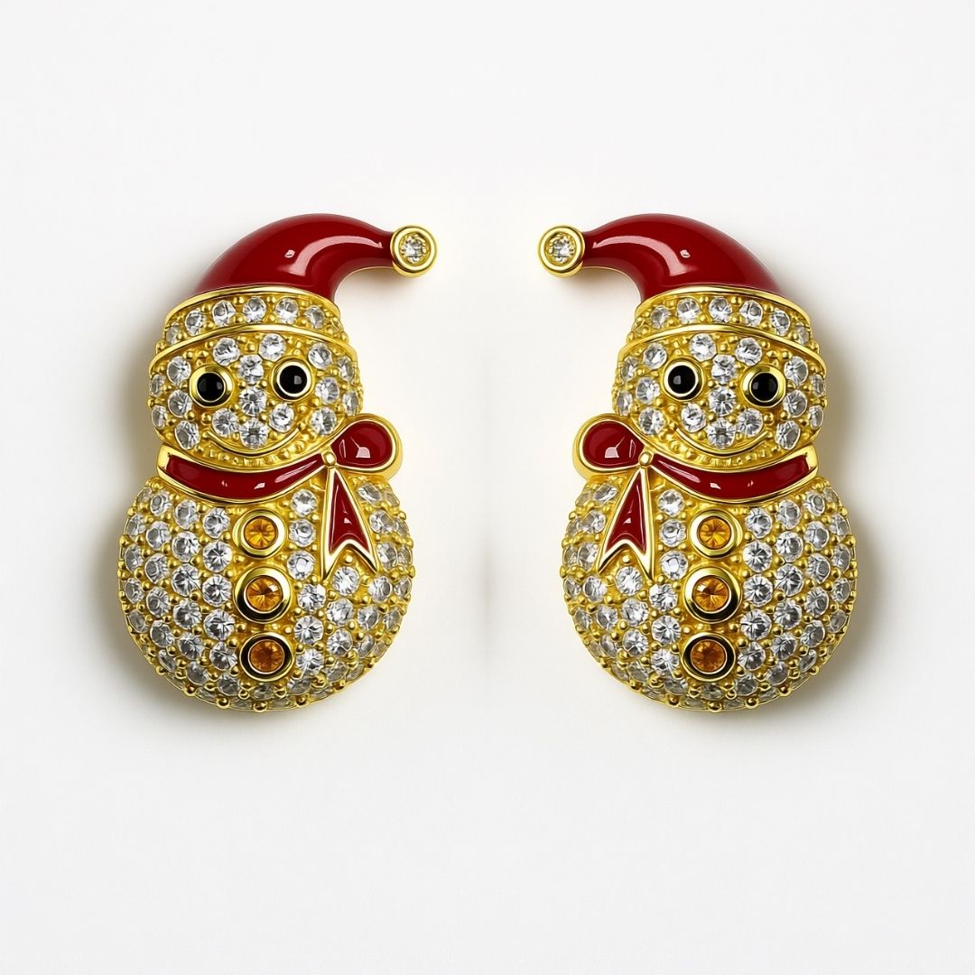 Palestro Milano Orecchini Gold Pupazzo di Pavè