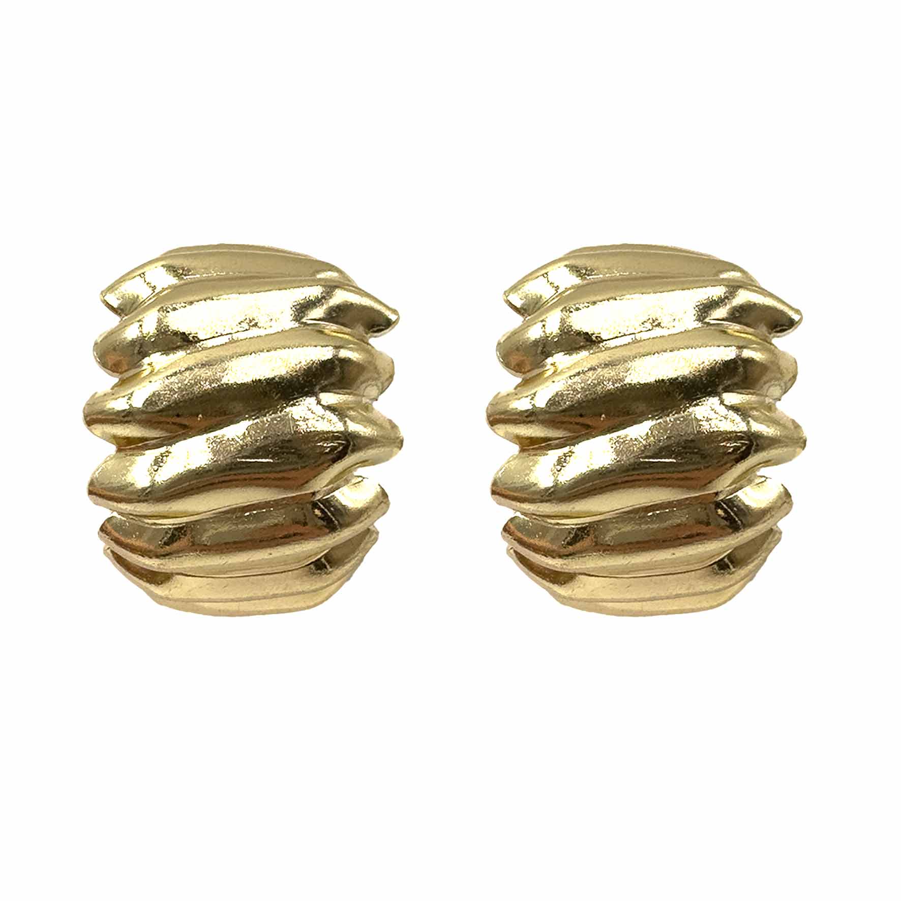 Palestro Milano Orecchini Gold Semicerchi zigzag