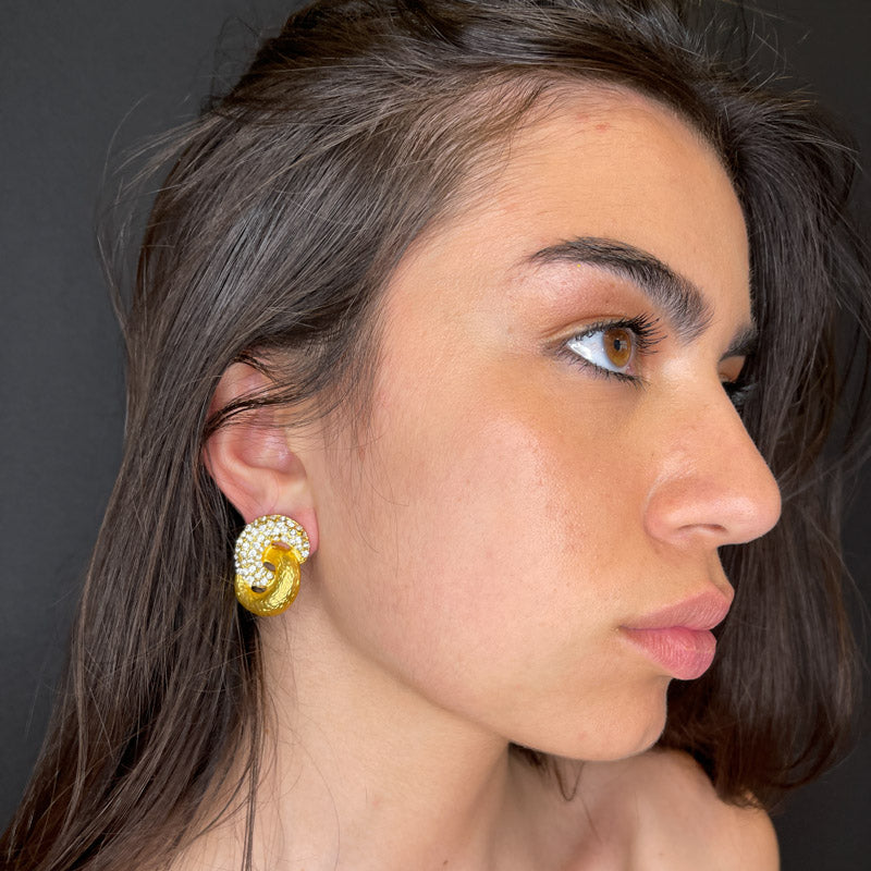 Palestro Milano Orecchini Intreccio di Zirconi