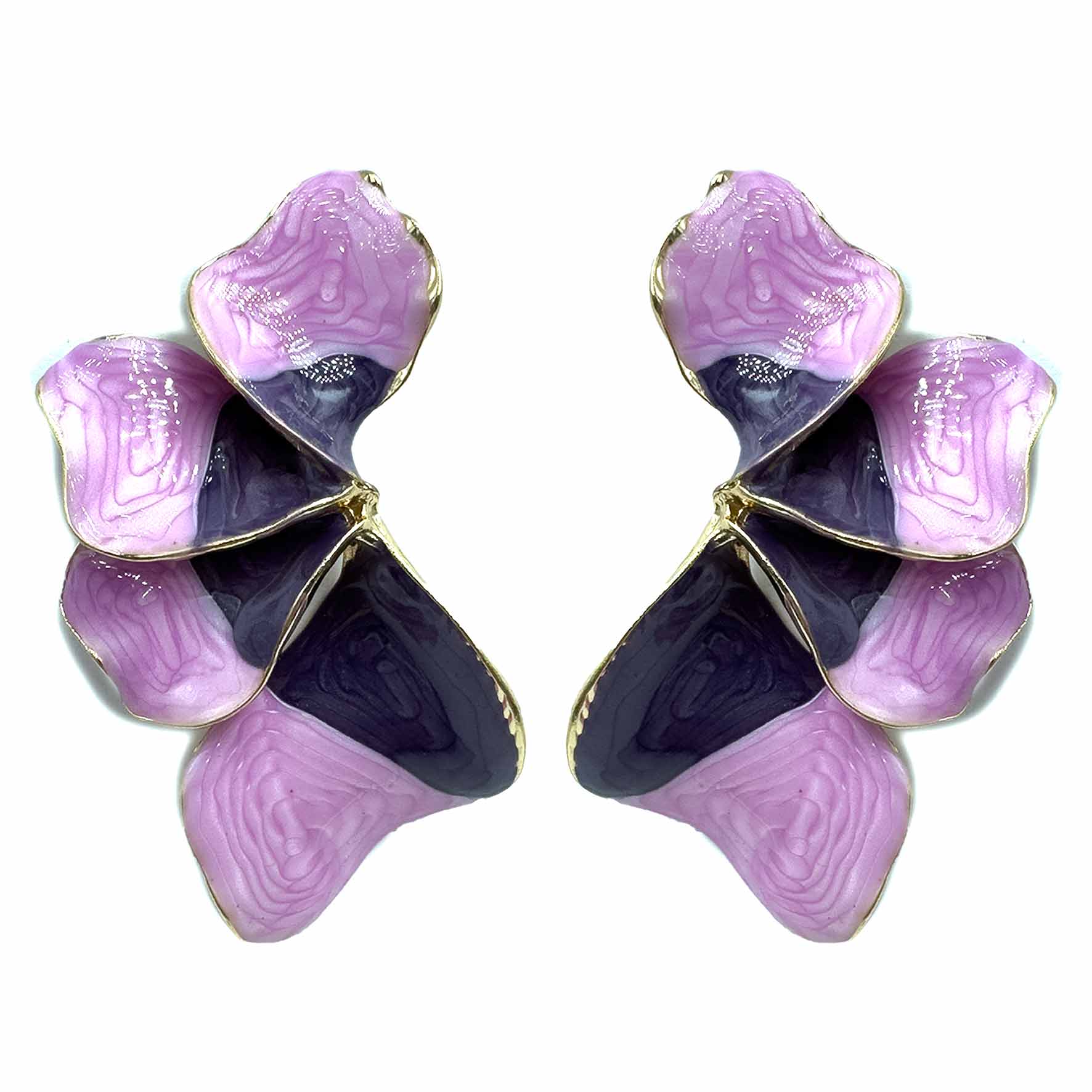 Palestro Milano Orecchini Lillac e Viola Petali dalle Maldive