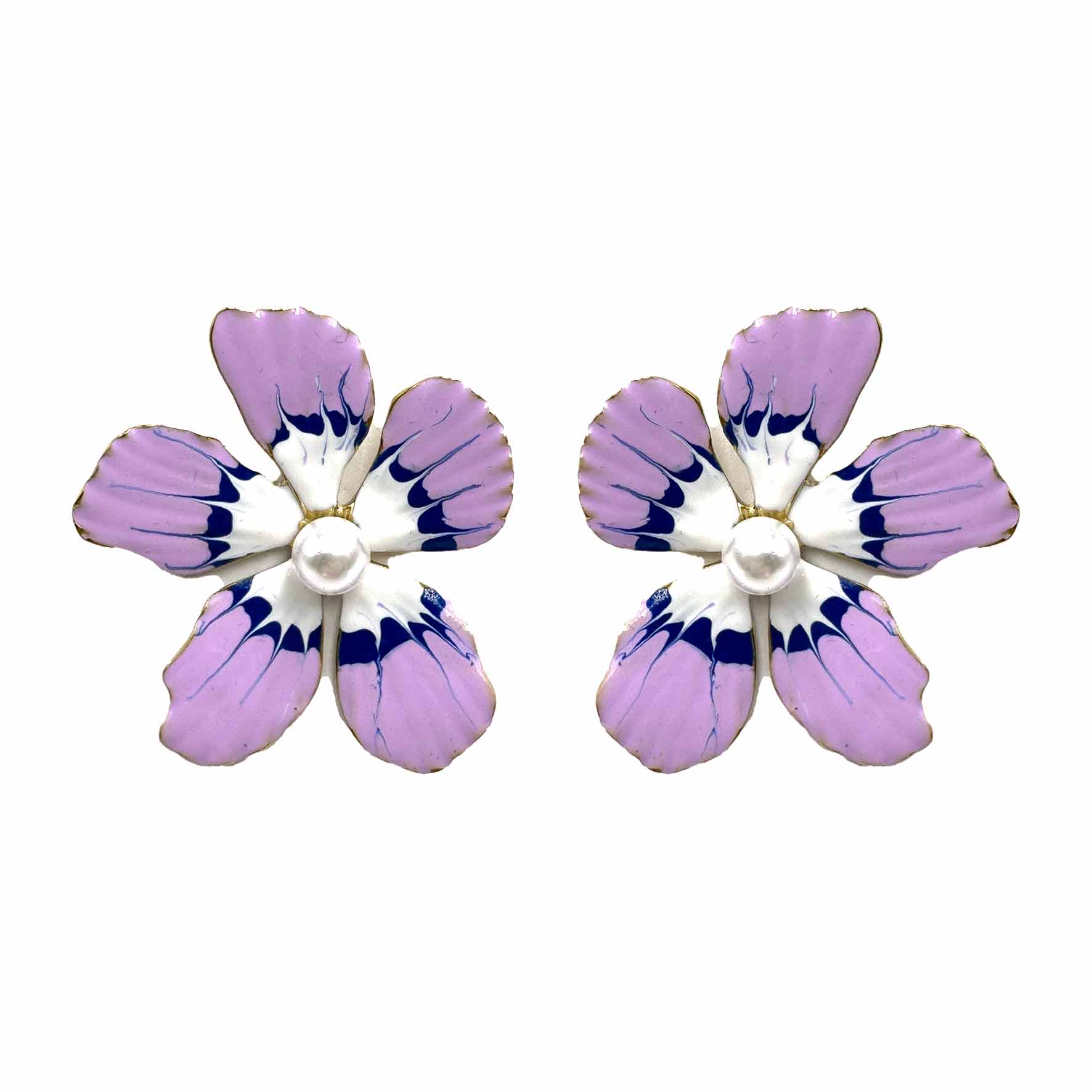 Palestro Milano Orecchini Lillac Fiore con perlina