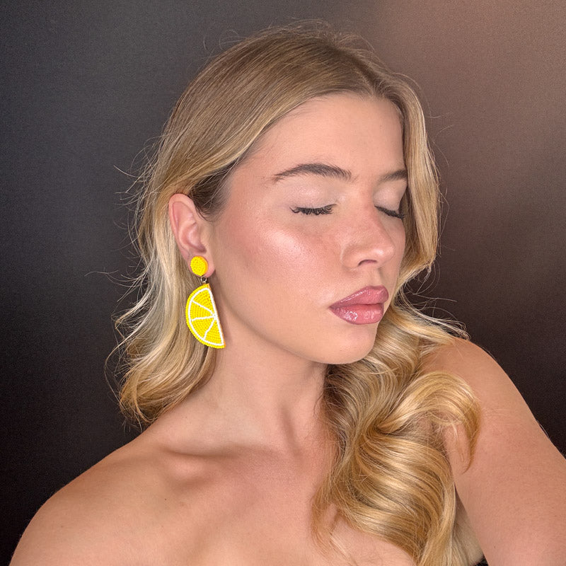 Palestro Milano Orecchini Limone a spicchio di perline
