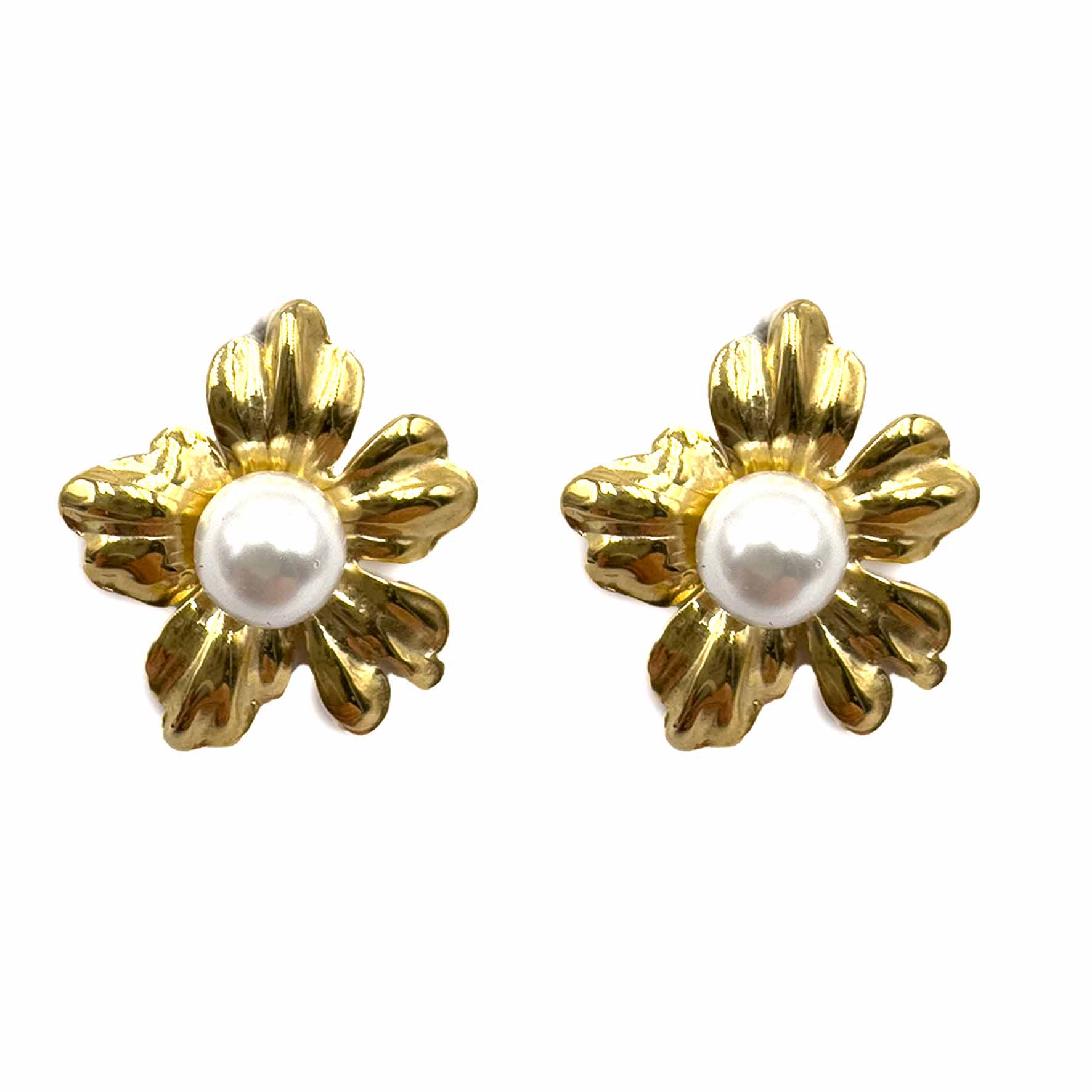 Palestro Milano Orecchini Mini Fiore Con perlina