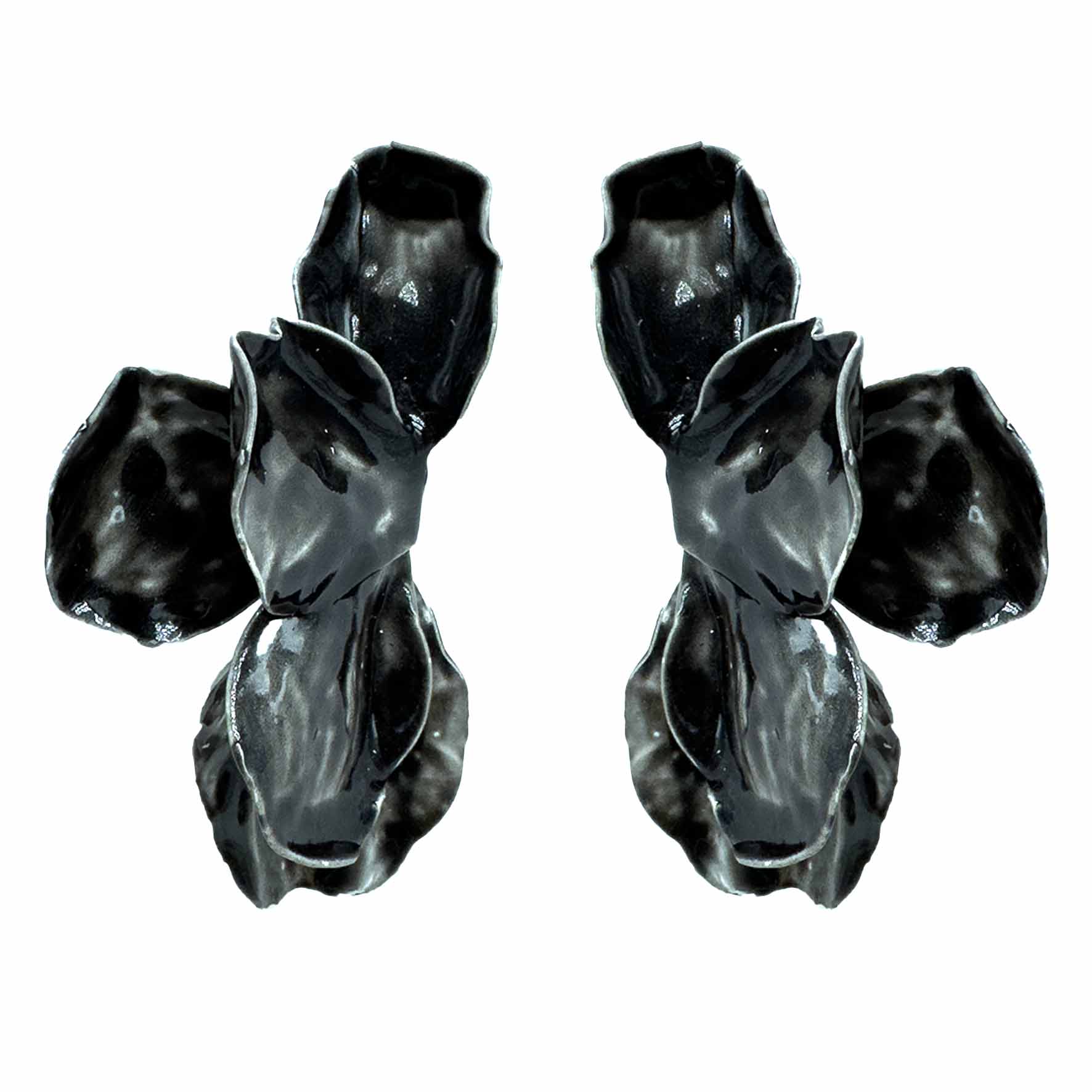 Palestro Milano Orecchini Nero Fantasia di Petali