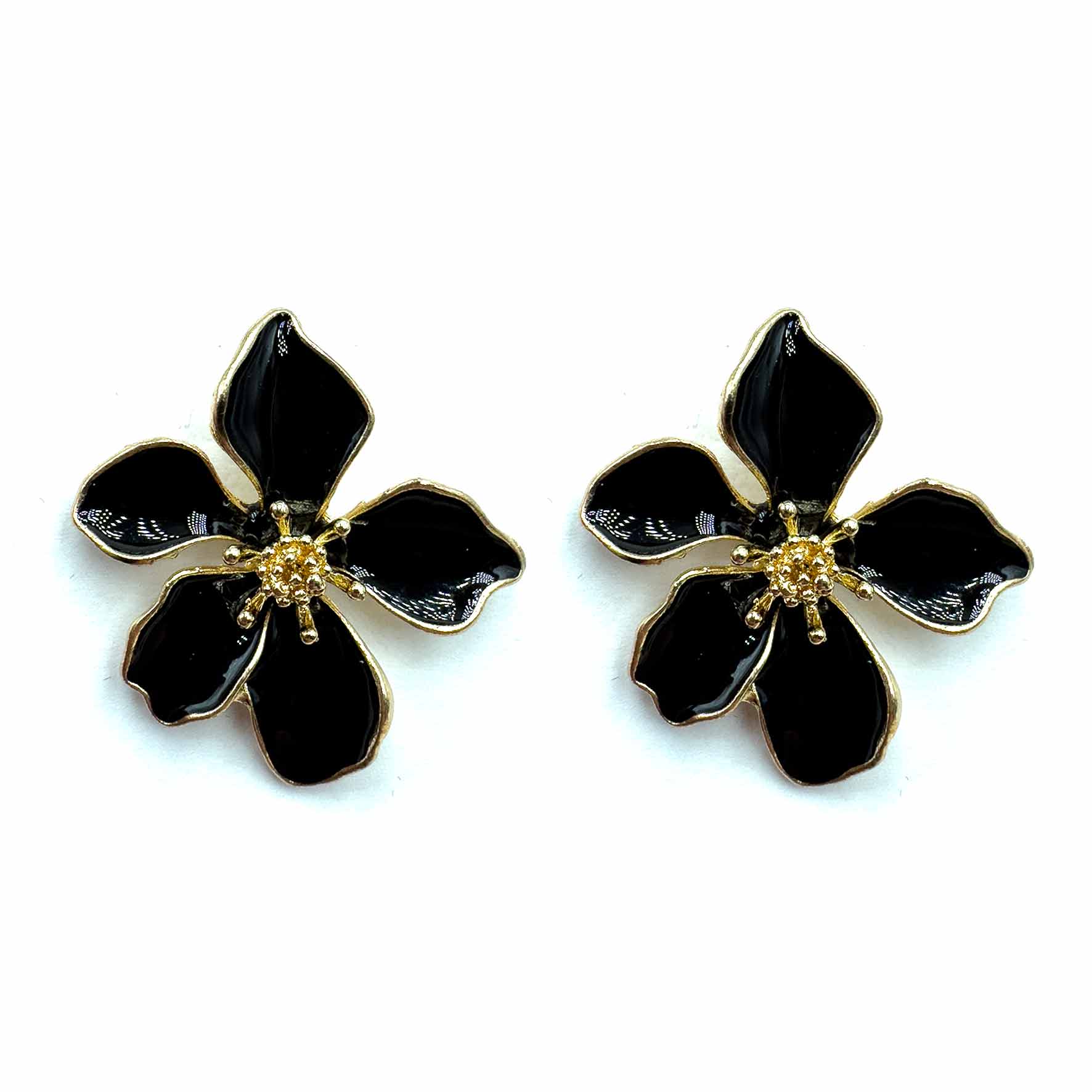 Palestro Milano Orecchini Nero Fiori Tropicali