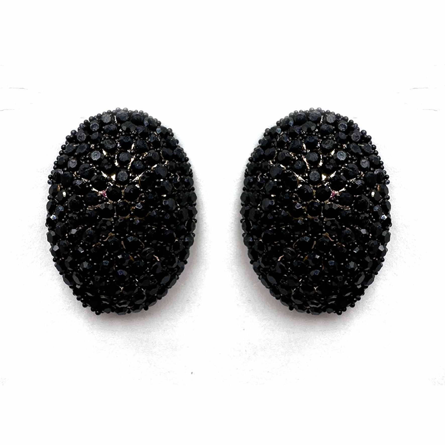 Palestro Milano Orecchini Nero Ovali di zirconi