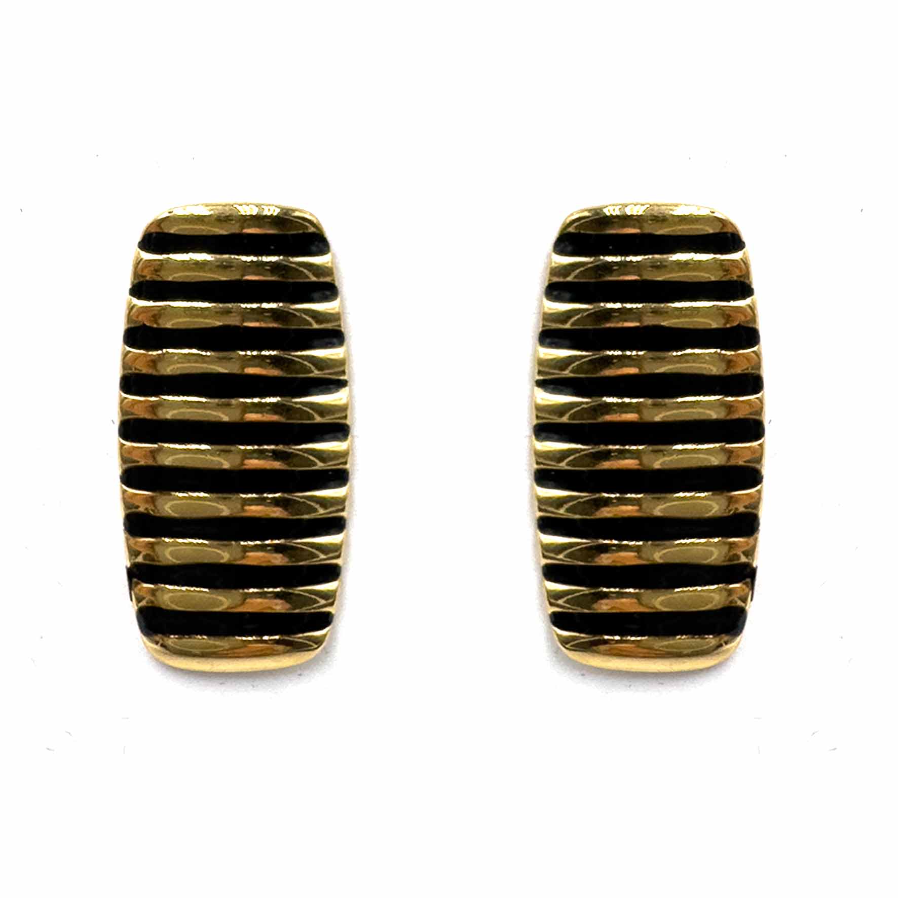 Palestro Milano Orecchini Nero Righette verticali