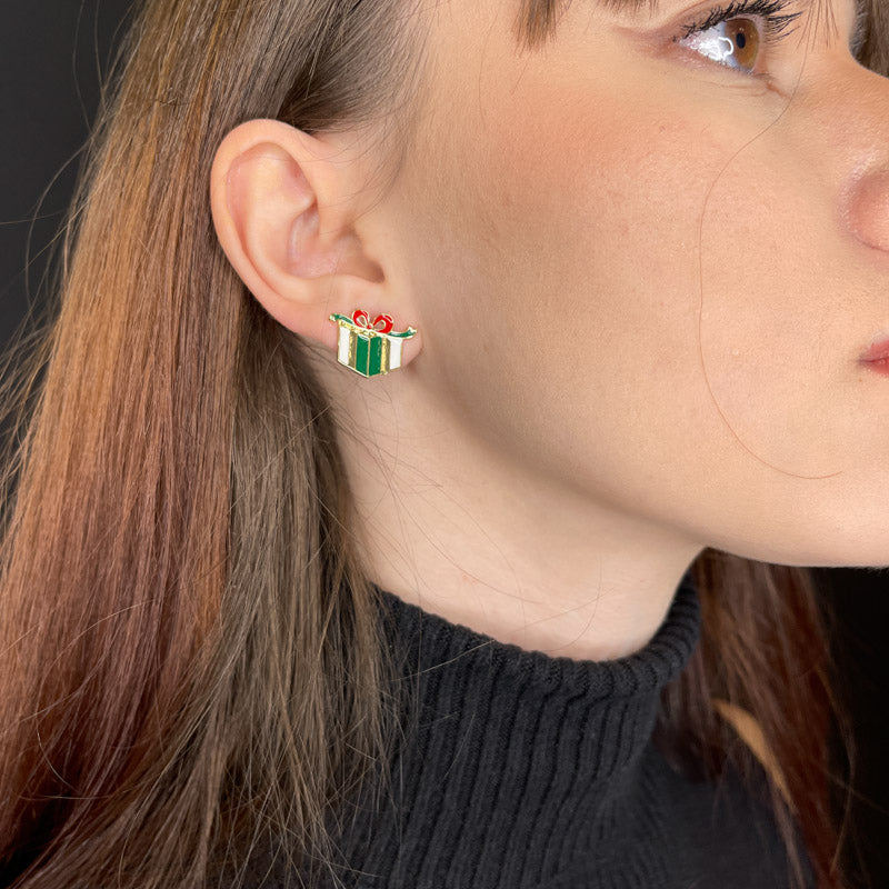 Palestro Milano Orecchini Pacchettino Regalo verde