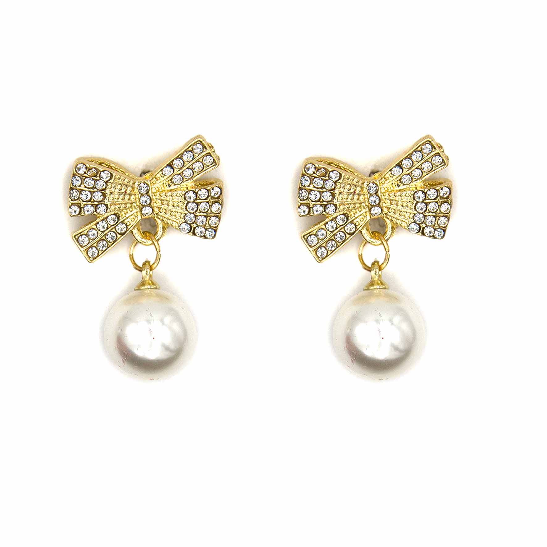 Palestro Milano Orecchini Pallina perla Fiocchetti gold con pallina
