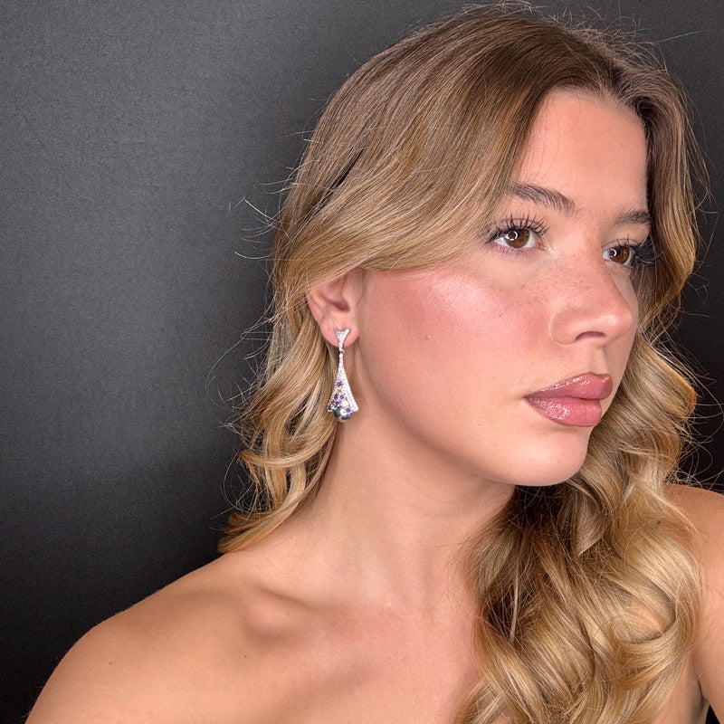 Palestro Milano Orecchini Pavè con perla