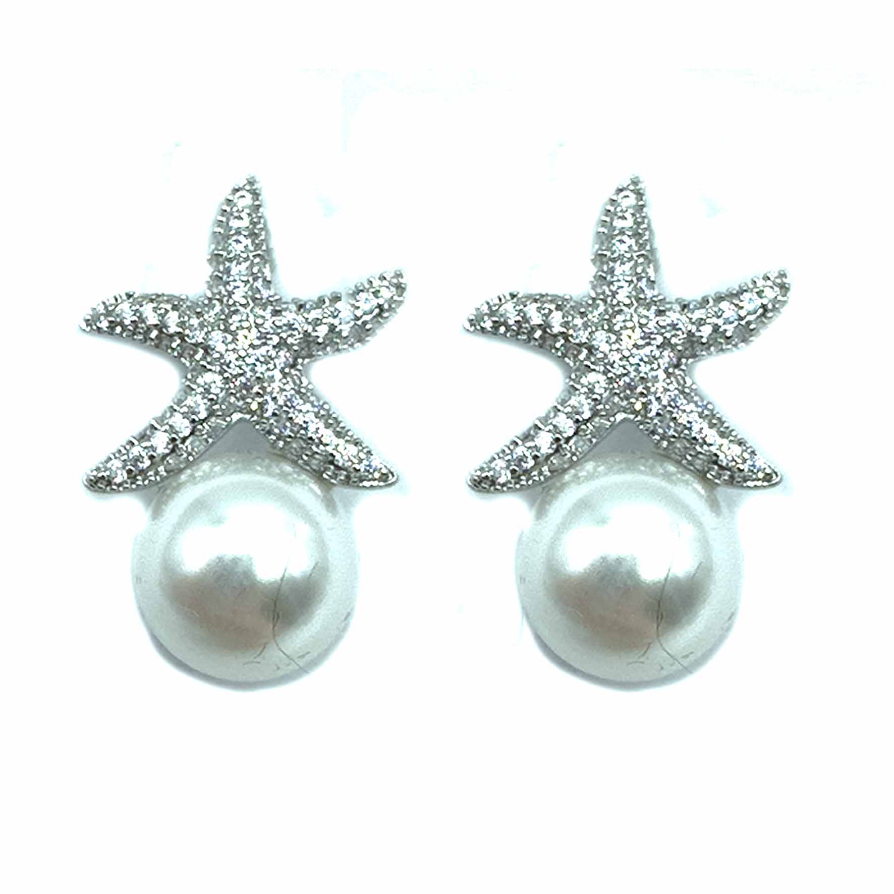 Palestro Milano Orecchini Perla con mini stella marina