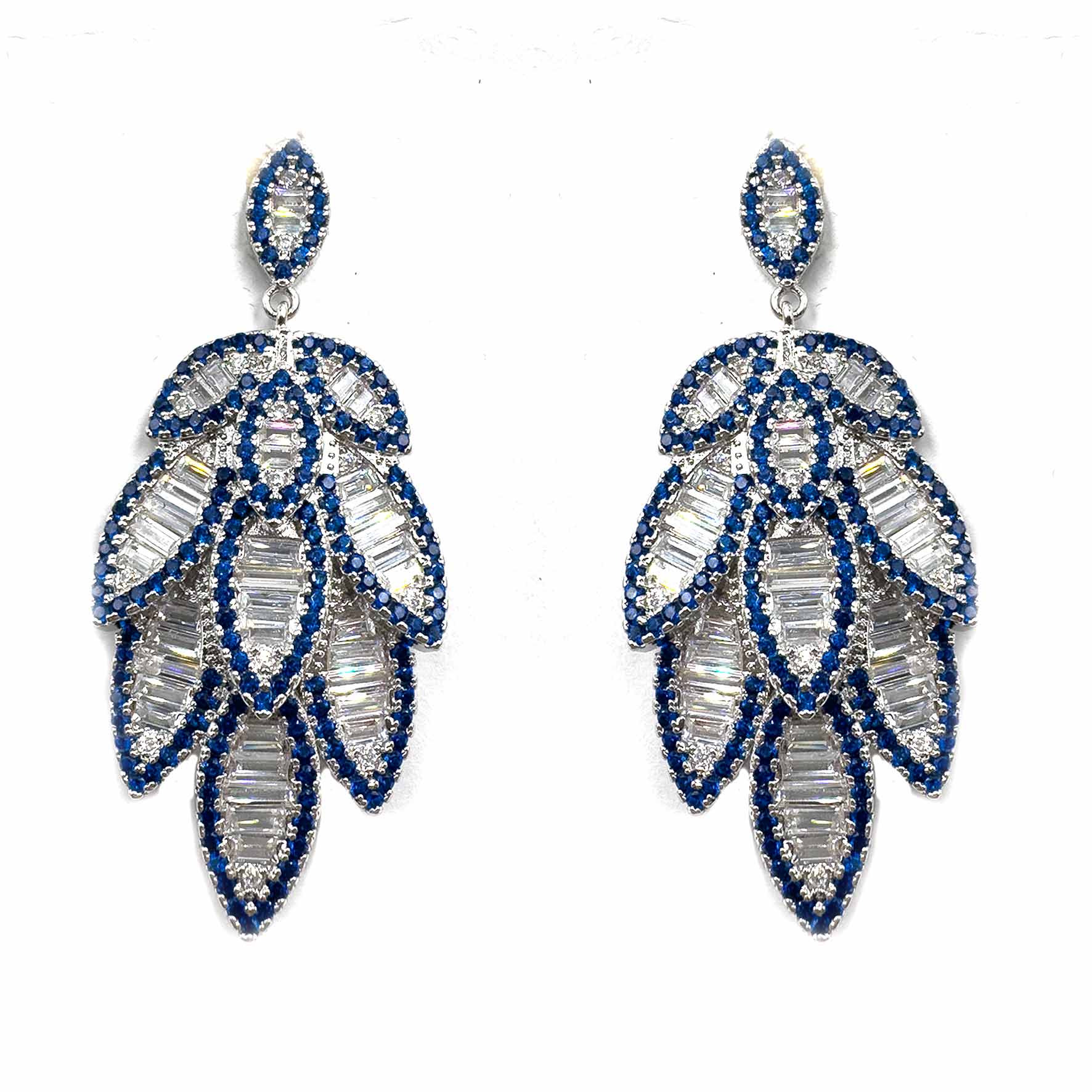 Palestro Milano Orecchini Petali di cristallo blu