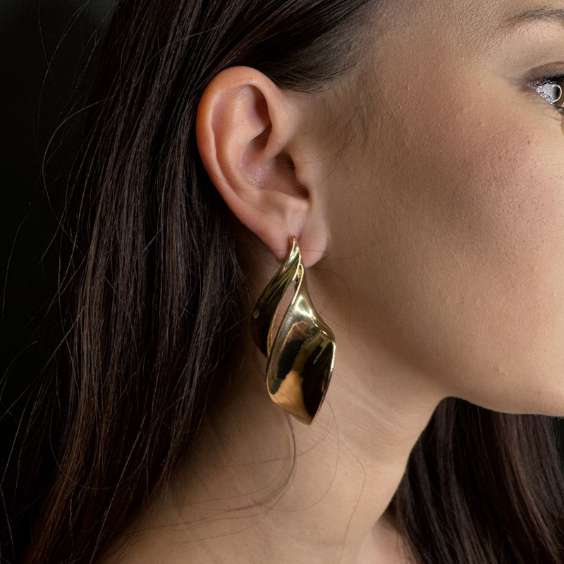 Palestro Milano Orecchini Petali Gold Plated