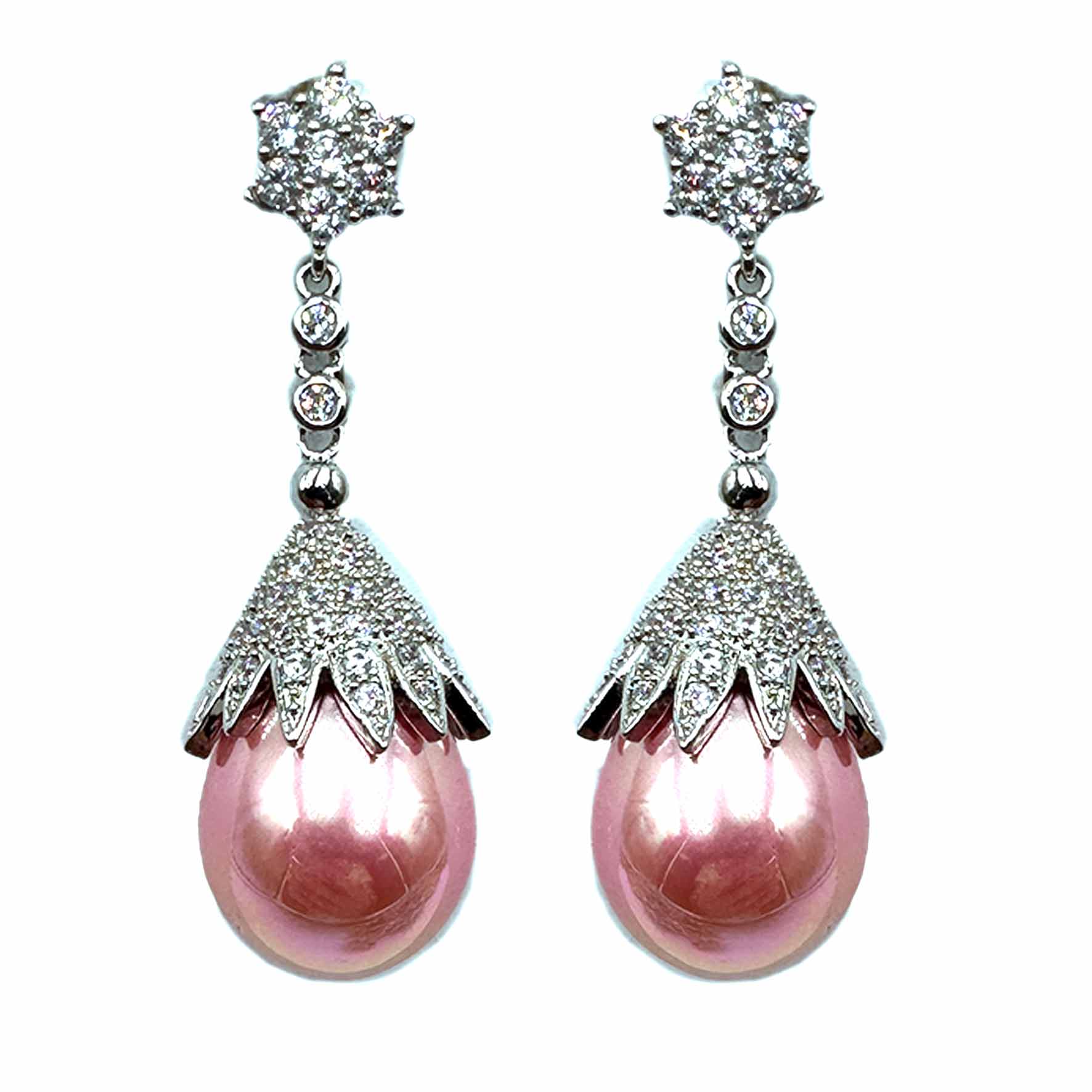 Palestro Milano Orecchini Pink Perle Reali