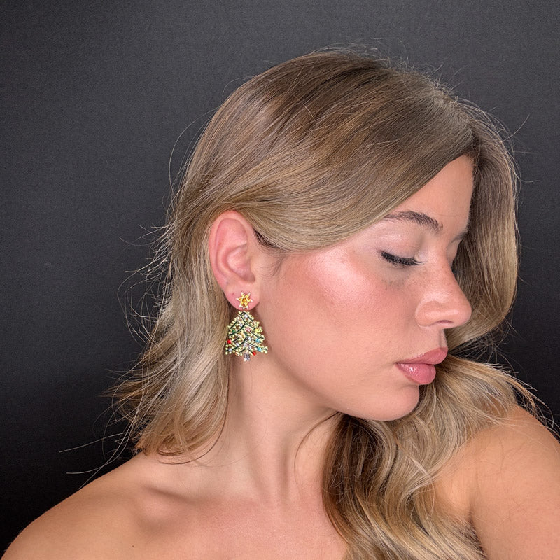 Palestro Milano Orecchini Pino con palline di Natale