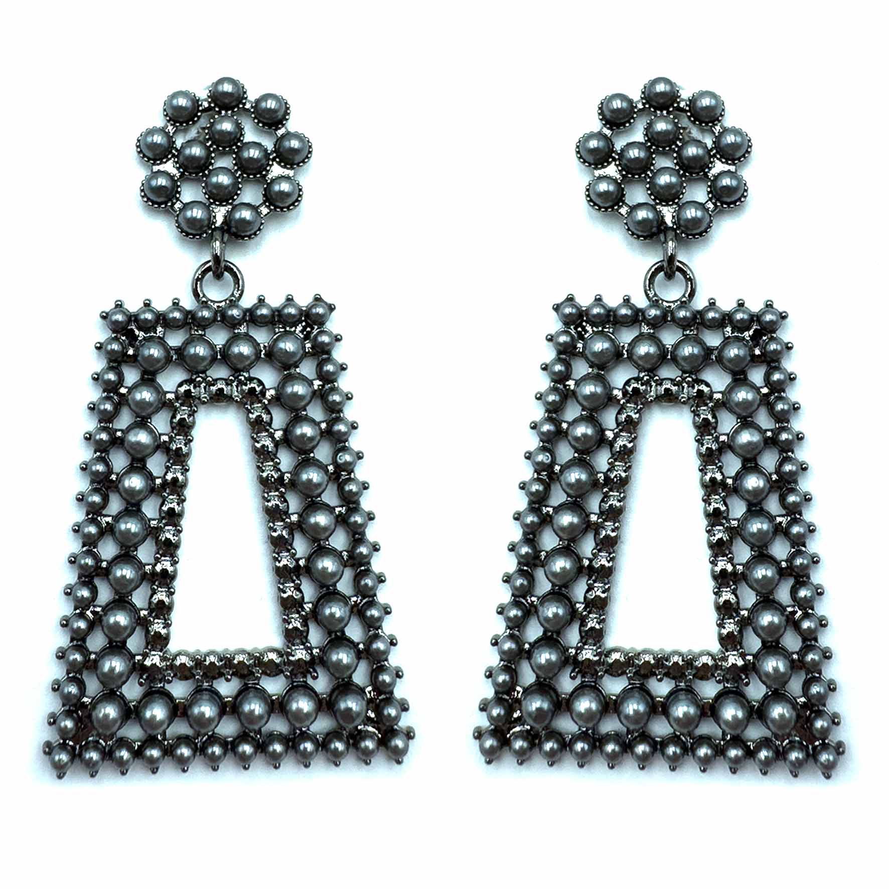 Palestro Milano Orecchini Rettangoli Perline Black