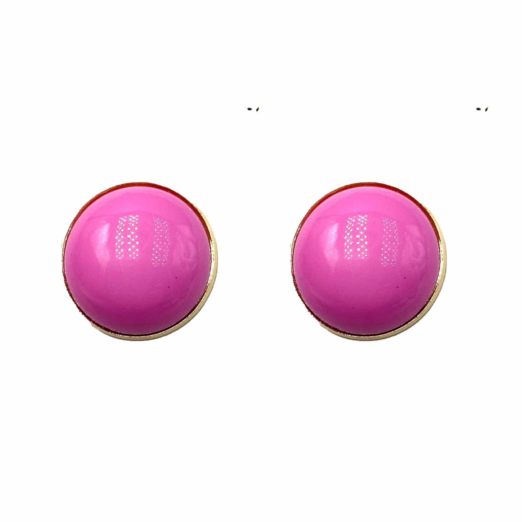 Palestro Milano Orecchini Rosa barbie Bottone Retrò