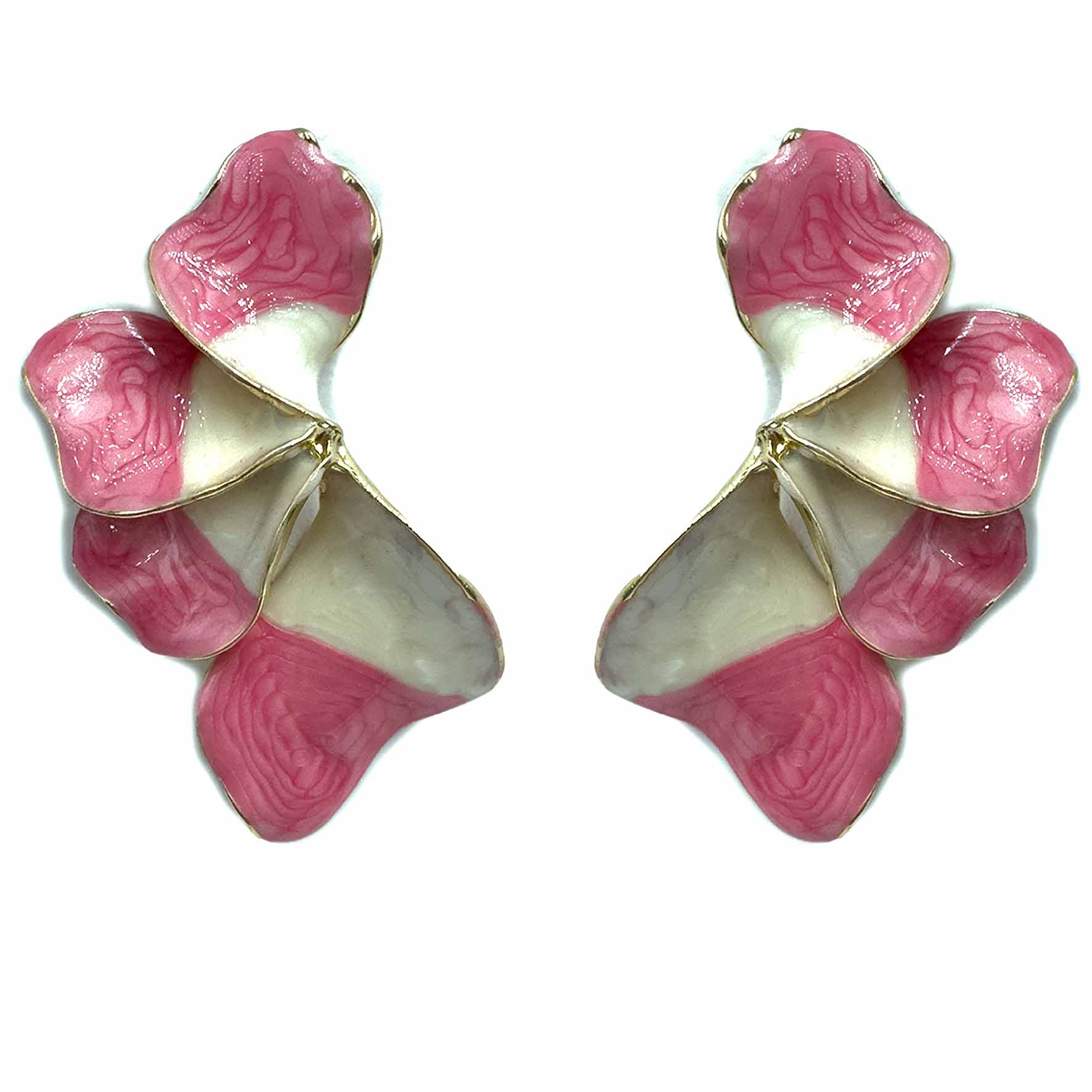 Palestro Milano Orecchini Rosa e Panna Petali dalle Maldive