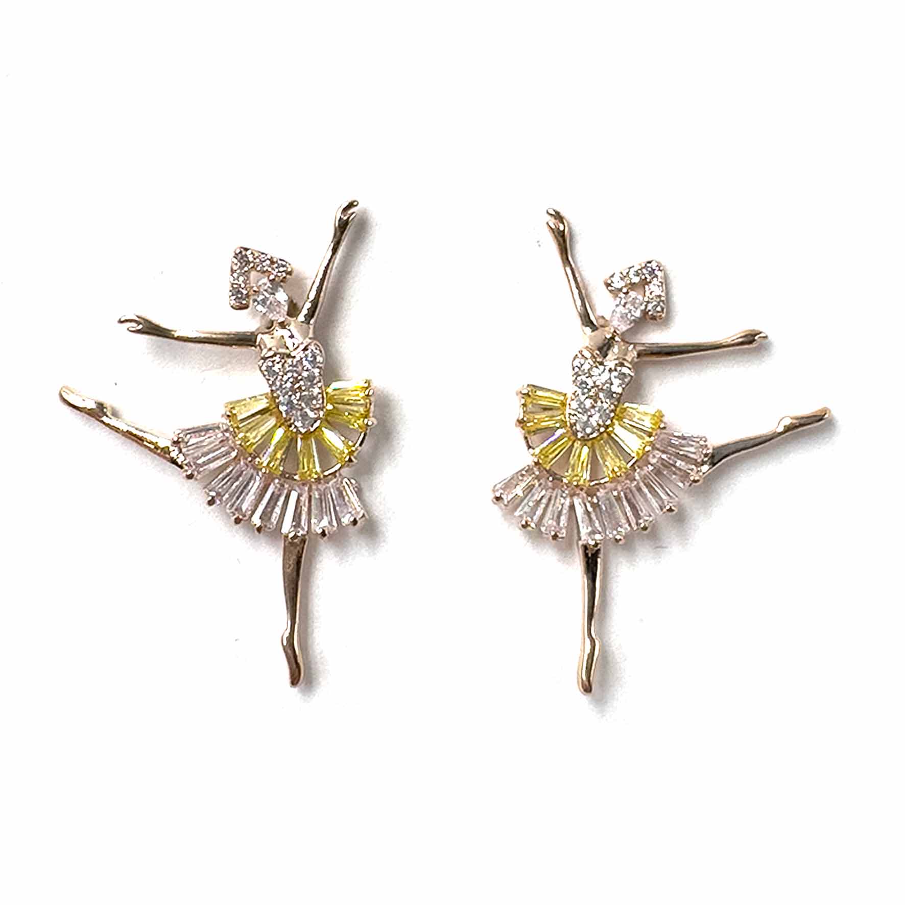 Palestro Milano Orecchini Rosegold vestito giallo Ballerina