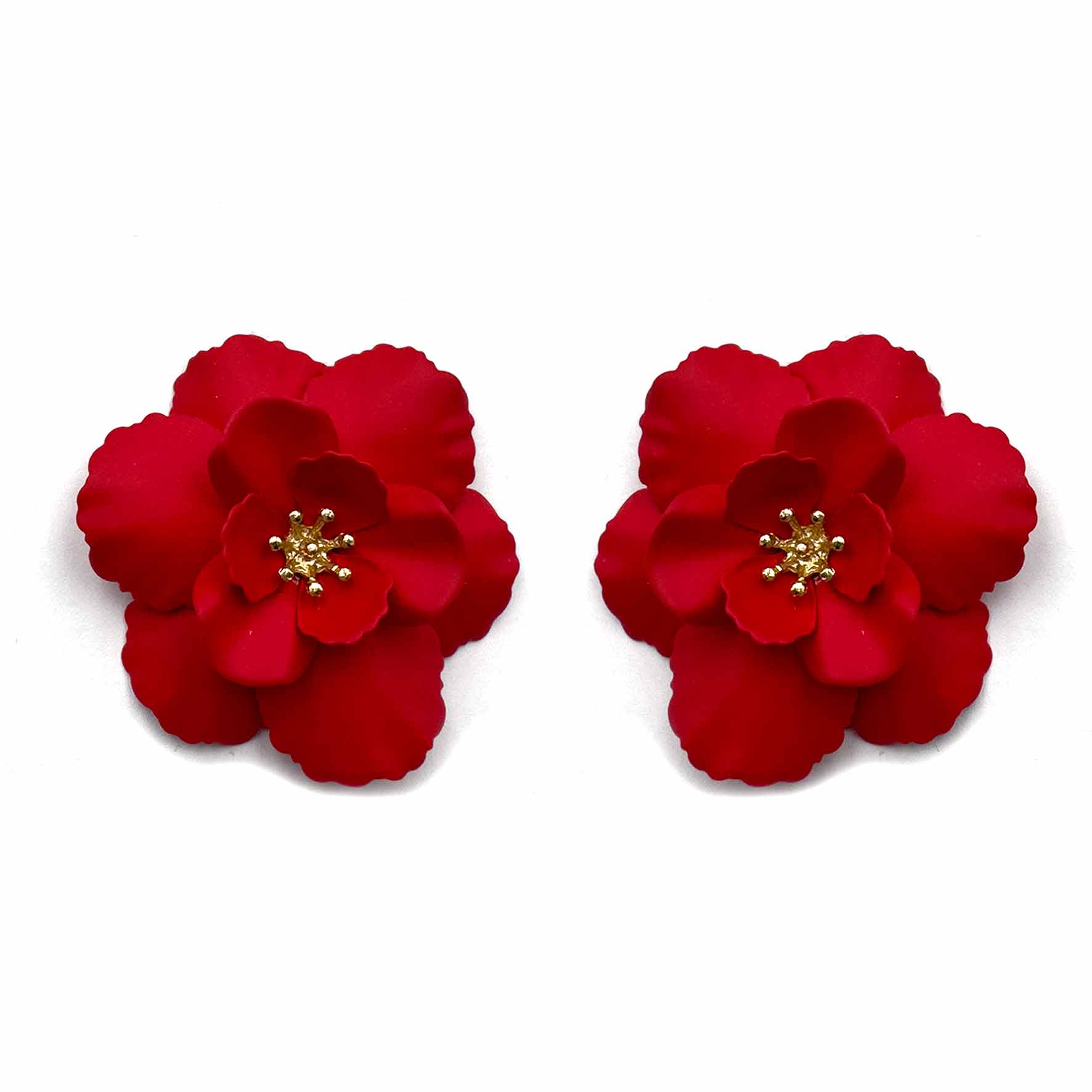 Palestro Milano Orecchini Rosso Camelia Big