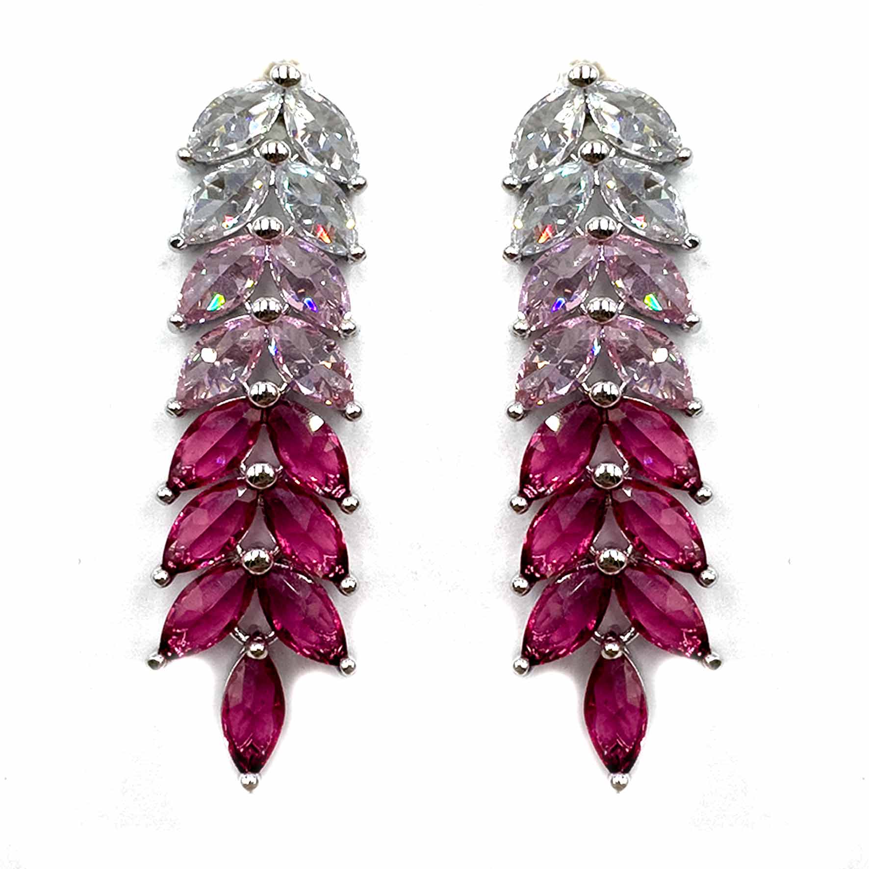 Palestro Milano Orecchini Rosso Foglioline sfumate