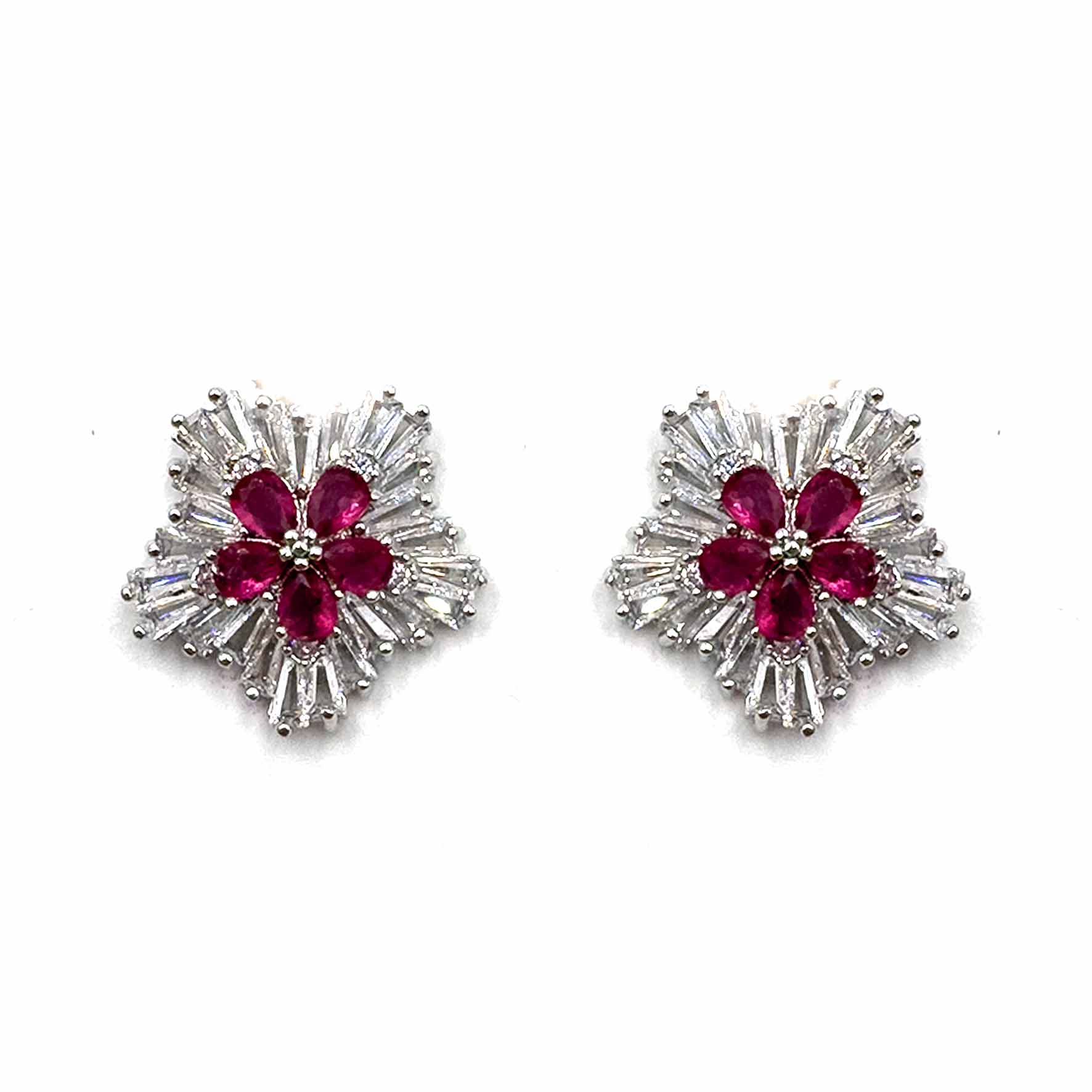 Palestro Milano Orecchini Rosso Stelle di pavè