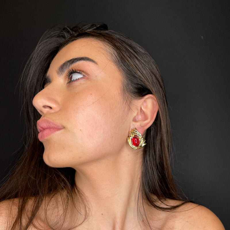 Palestro Milano Orecchini Rosso Vintage