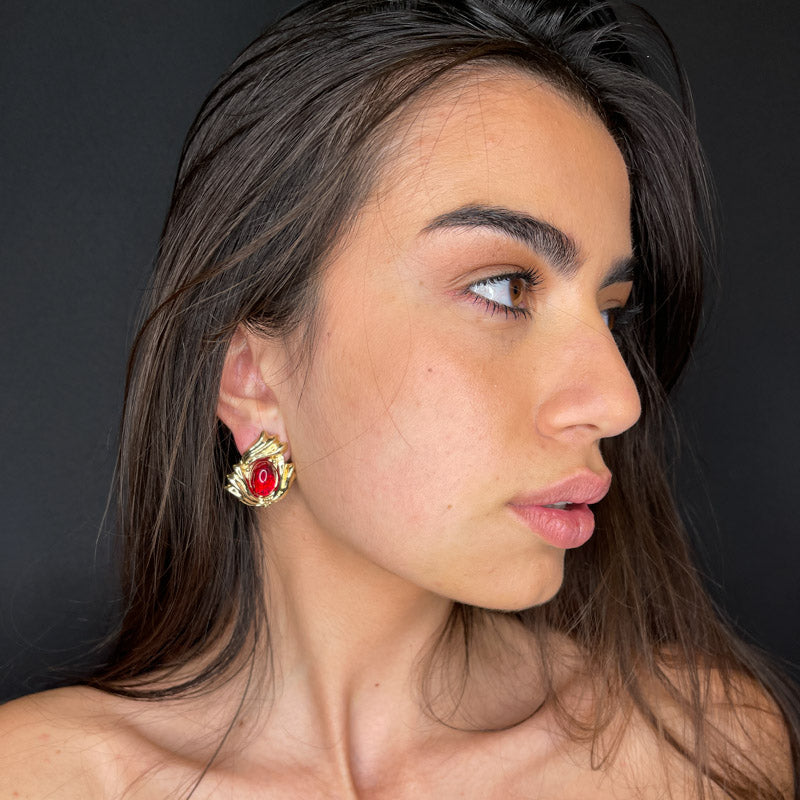 Palestro Milano Orecchini Rosso Vintage