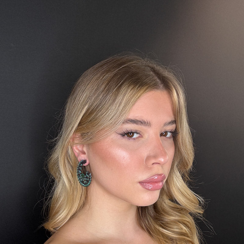 Palestro Milano Orecchini Semicerchi di pavone