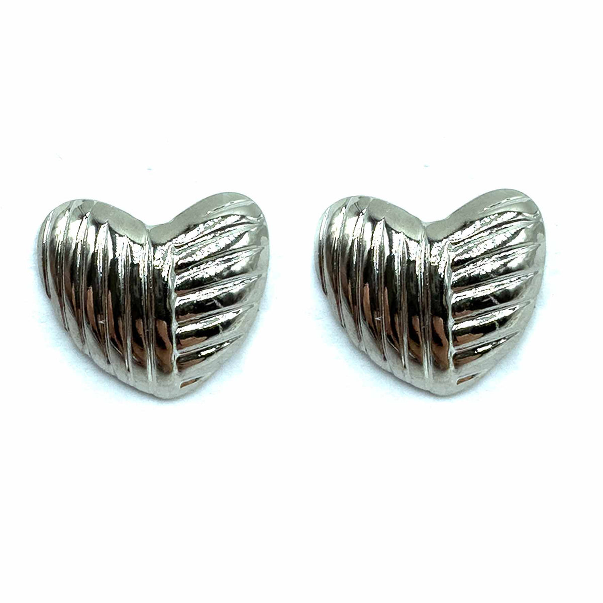 Palestro Milano Orecchini Silver Cuore a righette