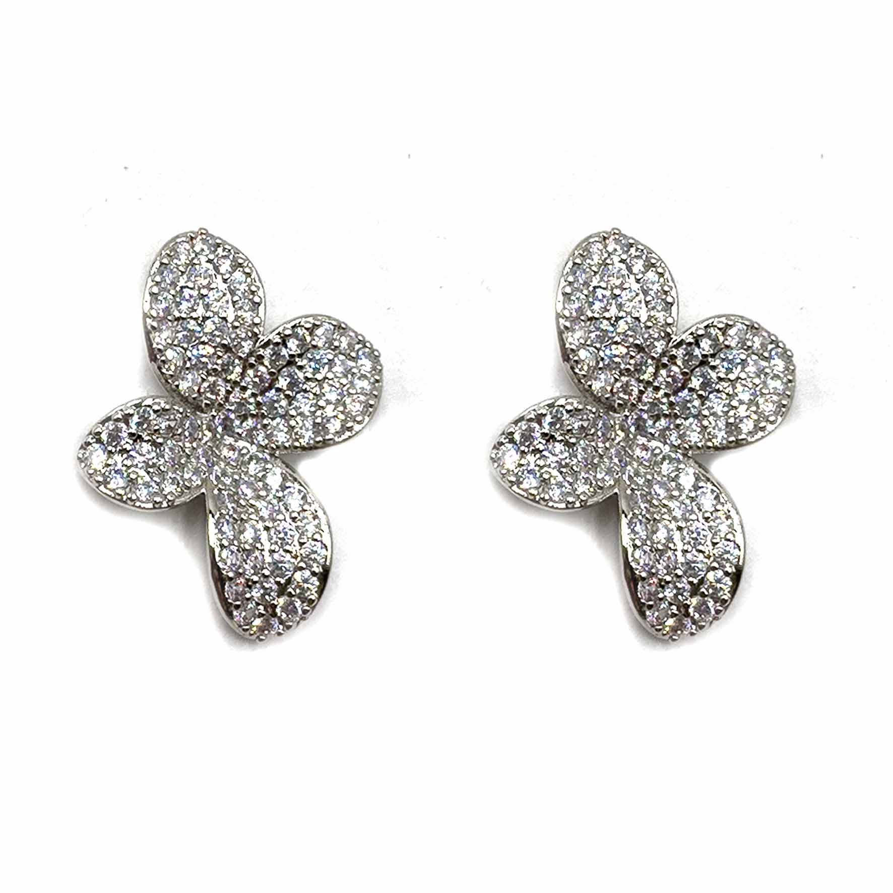 Palestro Milano Orecchini Silver Fiorellini di pavè