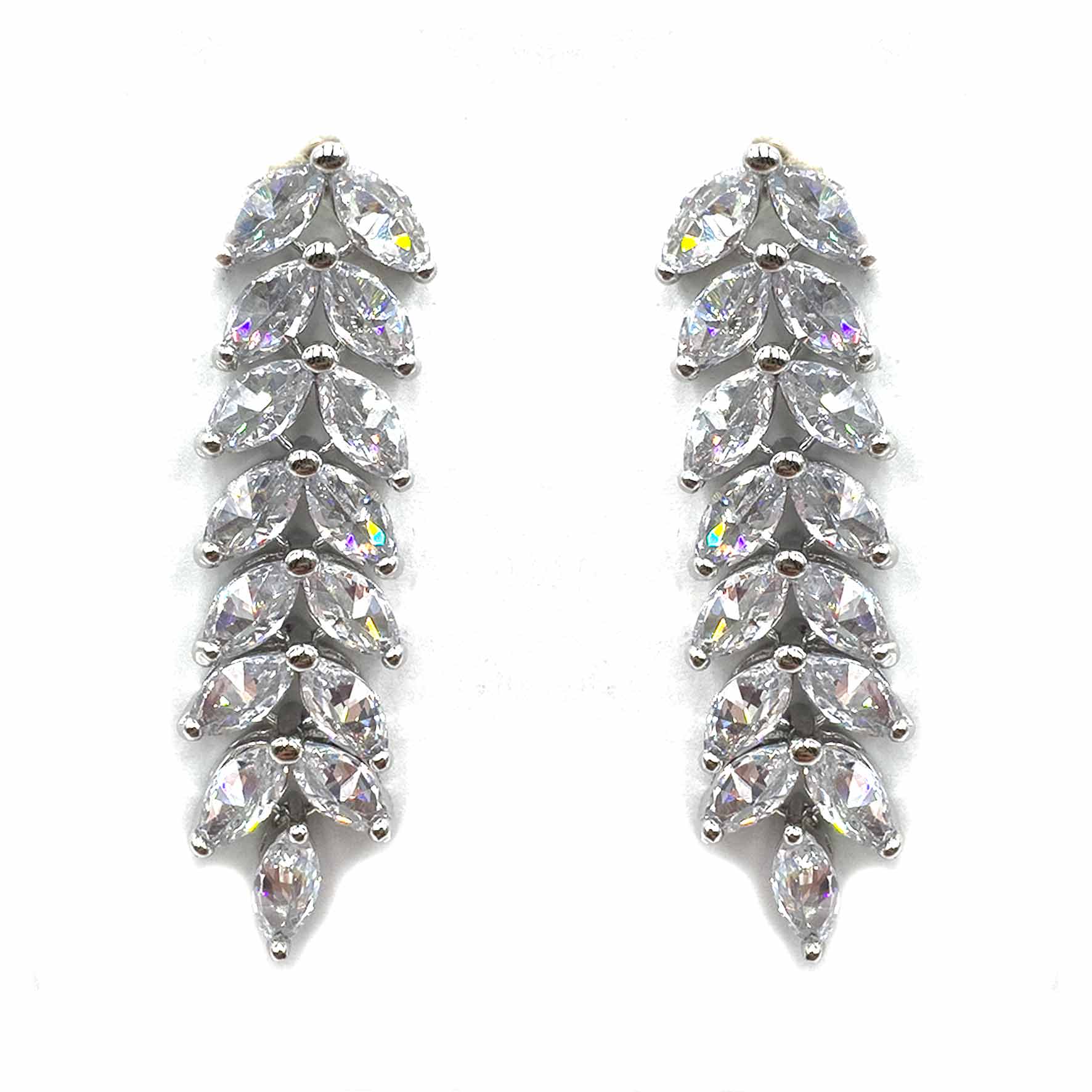 Palestro Milano Orecchini Silver Foglioline sfumate