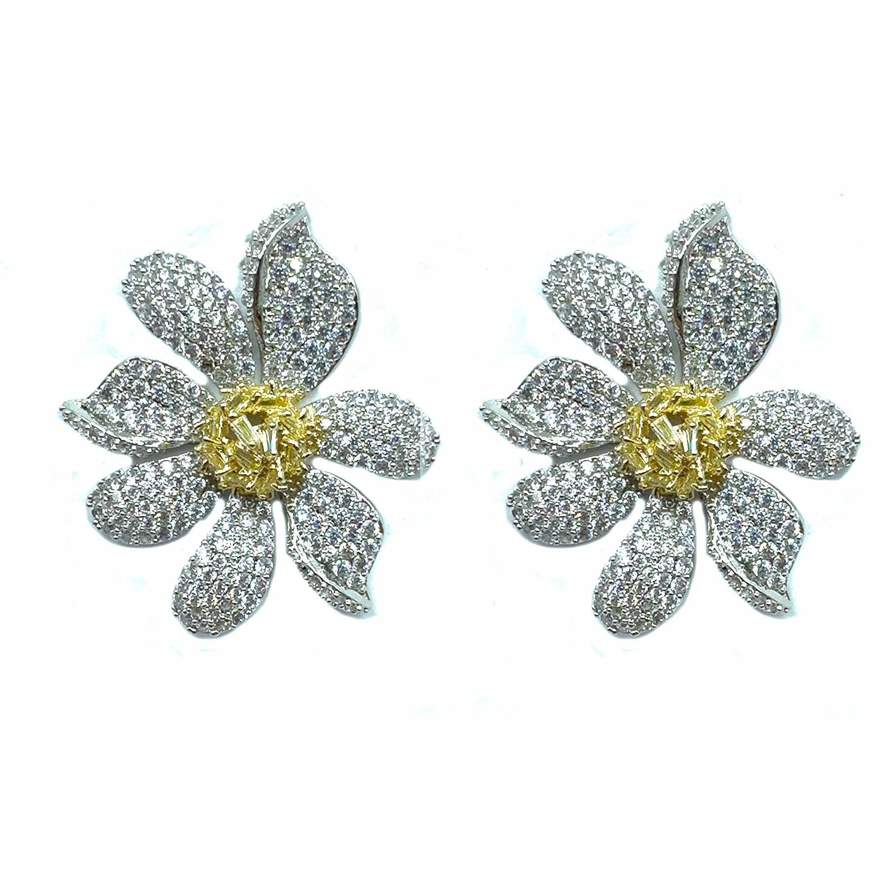 Palestro Milano Orecchini Silver Margherite di cristalli&zirconi