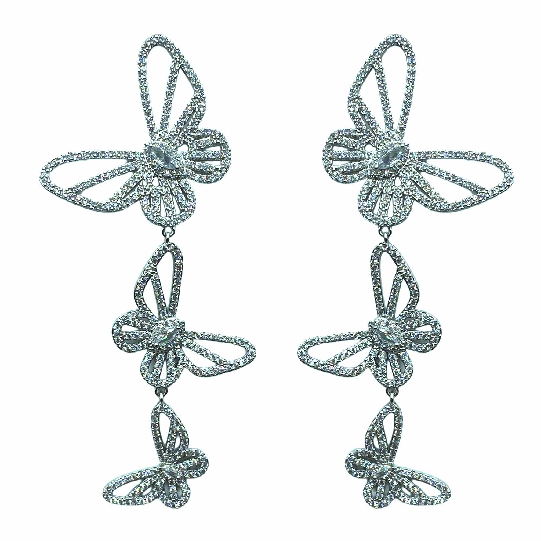 Palestro Milano Orecchini Silver Tris di farfalle