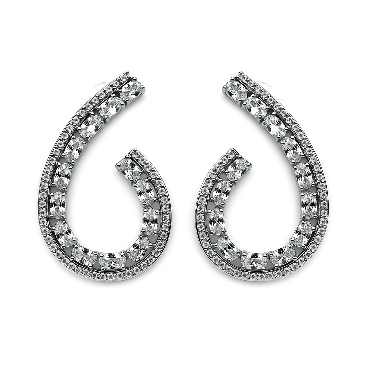 Palestro Milano Orecchini Silver Virgola Preziosa slim