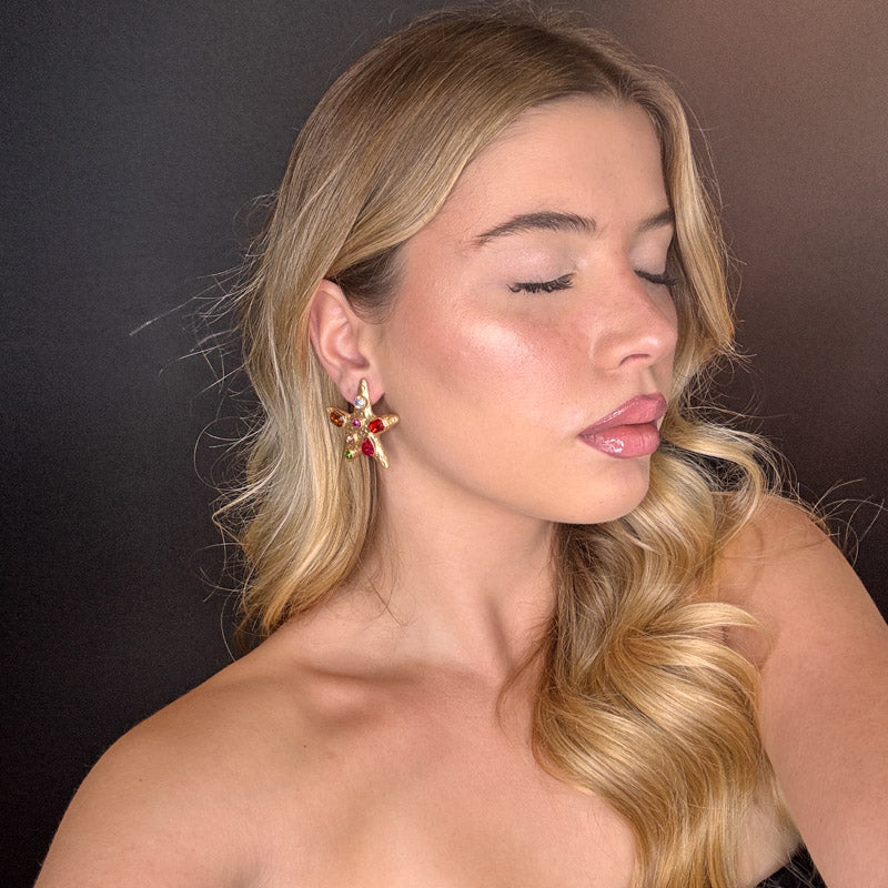 Palestro Milano Orecchini Stella marina di pietre preziose