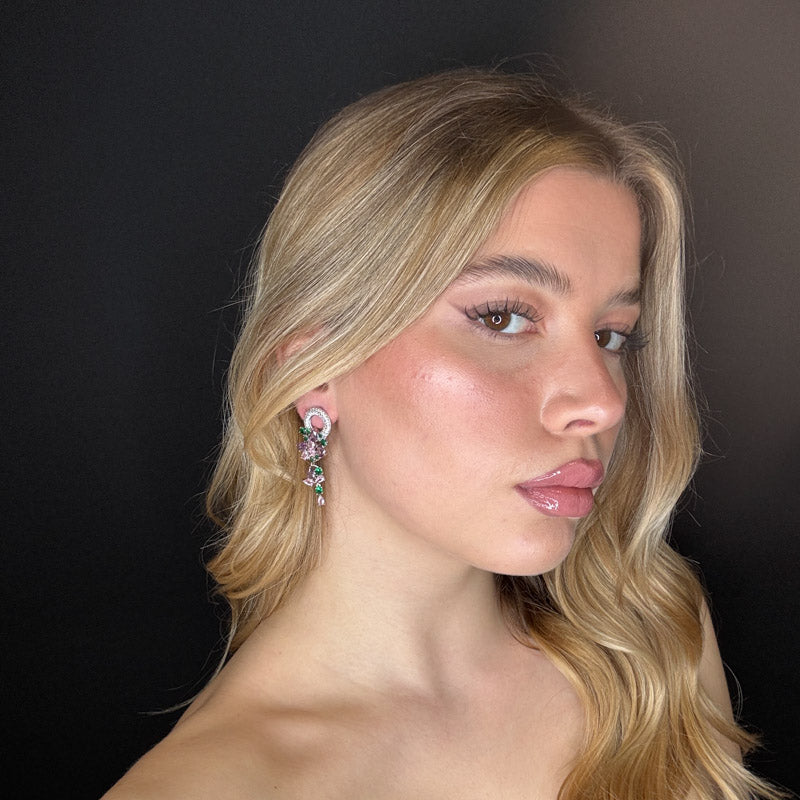 Palestro Milano Orecchini Tondo di pavè con cascata